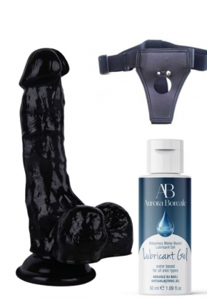 Belden Balamal Kayganlatrc Set Noctis 18cm Siyah Dildo No:5